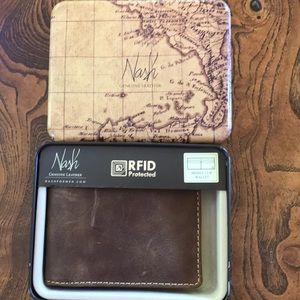 Nash Brown Distressed Leather Wallet W/ money clip
